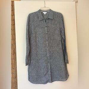 J. Jill Charcoal Linen Button Up Tunic